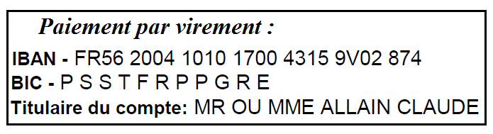 Paiementlocation nevache ALLAIN
